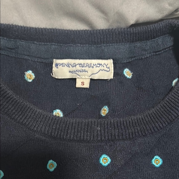 opening ceremony Navy Blue Sweater with Teal Accents - Picture 2 of 5